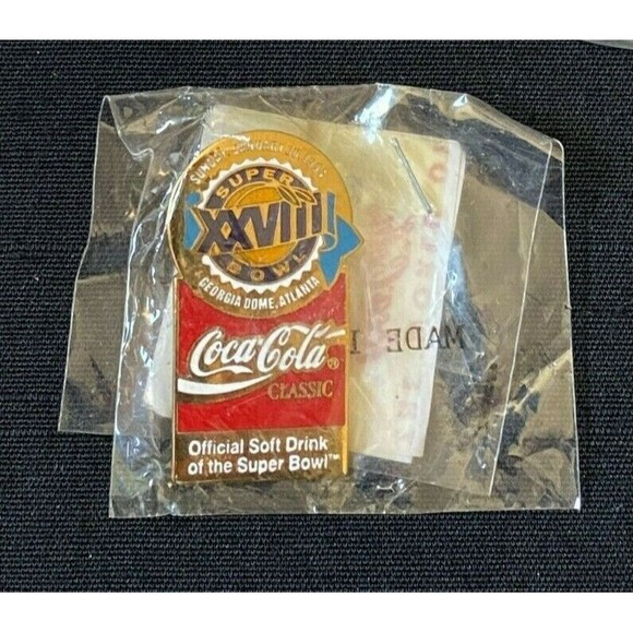 1994 Super Bowl XXVIII Pin Coca Cola NFL - Small - Picture 1 of 2